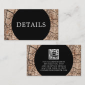 Carte D'accompagnement Wood Grain Rustic Mariage Détails Code QR (Devant / Derrière)