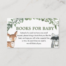 Woodland Animals Greenery Shower Books for Baby