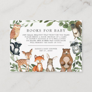 Carte D'accompagnement Woodland Animals Livres Pour Baby Baby shower Card