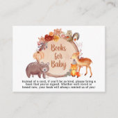 Carte D'accompagnement Woodland Animals Livres Pour Bébé Automne Douche (Devant)