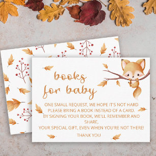Carte D'accompagnement Woodland Autumn Baby Fox livres pour billet bébé