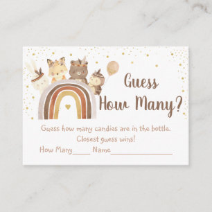 Carte D'accompagnement Woodland Boho Rainbow Devine Combien De Jeu