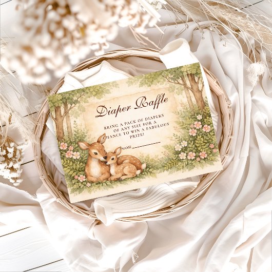Carte D'accompagnement Woodland Deer Diapper Raffle