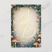 Carte D'accompagnement Woodland Enchanted Forest Fairytale Mariage (Dos)