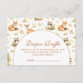 Carte D'accompagnement Woodland Forest Animals Diapper Raffle (Devant)