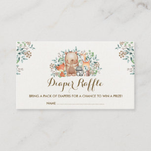 Carte D'accompagnement Woodland Forest Bébé Animaux Repas de couches Bill