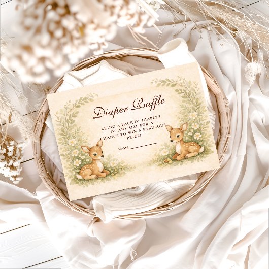 Carte D'accompagnement Woodland Forest Diapper Raffle