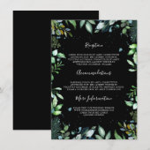 Carte D'accompagnement Woodland Greenery Information du Mariage Invité (Devant / Derrière)