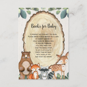 Carte D'accompagnement Woodland mignon animaux demander baby shower