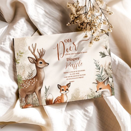 Carte D'accompagnement Woodland Oh Deer Thème Diapper Raffer