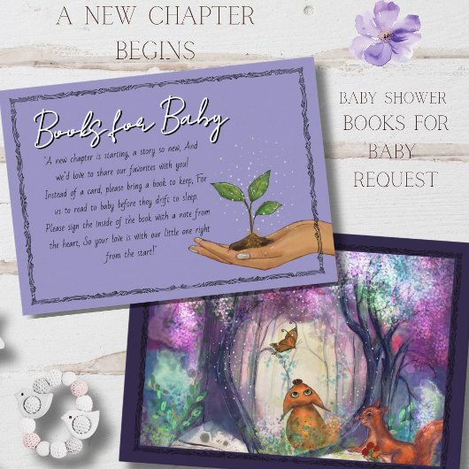 Carte D'accompagnement Woodland Purple Forest Books for Baby Request 