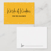 Carte D'accompagnement Words of Wisdom Yellow Math Graduation Advise (Devant / Derrière)