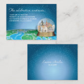 Carte D'accompagnement World Travel Snow Globe Bar Réception Bat mitzvah (Devant / Derrière)