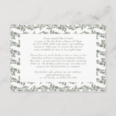 Carte D'accompagnement Wreath Monogram Sage Green Elegant Wedding Détails (Dos)