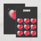 Carte D'accompagnement Xoxo coeur rouge romantique Saint Valentin (Devant / Derrière)