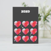 Carte D'accompagnement Xoxo coeur rouge romantique Saint Valentin (Debout devant)