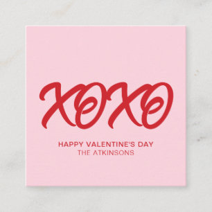 Carte D'accompagnement XOXO rose rouge mignon moderne coutume Saint Valen