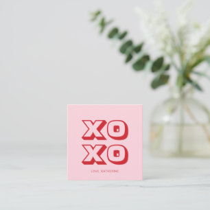 Carte D'accompagnement XOXO rose rouge moderne audacieuse typographie per