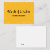 Carte D'accompagnement Yellow Black Graduate Words of Wisdom Advice (Devant / Derrière)