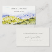 Carte D'accompagnement Yellow Green Campagne Hills Site Mariage (Devant / Derrière)