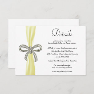 Carte D'accompagnement Yellow Ribbon Diamond Bow Détails du Mariage