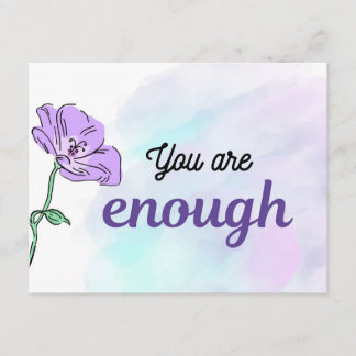 Carte D'accompagnement You Are Enough Purple Floral | Self Love Gift