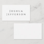 Carte D'accompagnement Your Name Professional Creative Plain Black White (Devant / Derrière)