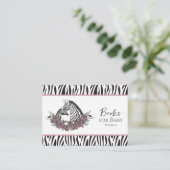 Carte D'accompagnement Zebra Safari Baby Shower Book Request (Debout devant)