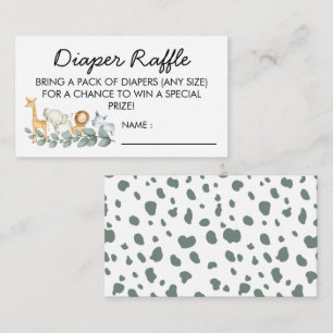 Carte D'accompagnement Zoo Thème Baby shower Déchets Raffle Billet