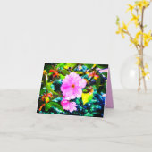 CARTE D'ACCUEIL 3PINK BLOSSOMS (Fleur jaune)