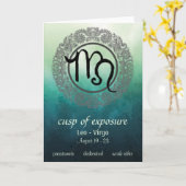 Carte d'accueil blanche à la crosse Leo-Virgo (Fleur jaune)