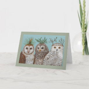Carte d'accueil Chouettes d'hiver
