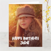 CARTE D'ACCUEIL D'ANNIVERSAIRE DE LA PHOTO SUR MES (Fleur jaune)
