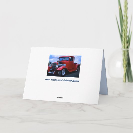 Carte d'accueil de camion à ramassage customisé (Dos)