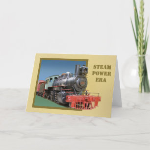 Carte d'accueil de locomotive à vapeur 3D