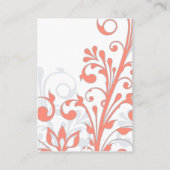 Carte d'accueil de mariage Abstrait Floral Coral G (Dos)