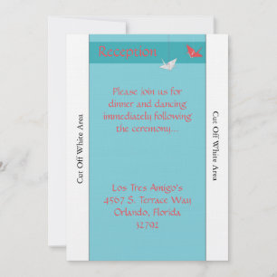 Carte d'accueil de mariage aux oiseaux Origami chi