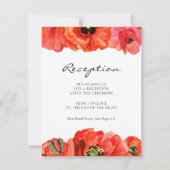 Carte d'accueil de mariage avec les pavots rouges (Devant)