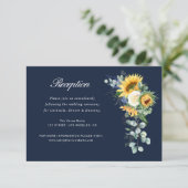 carte d'accueil de mariage bleu marine (Debout devant)