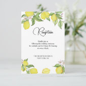 Carte d'accueil de mariage citron d'été (Debout devant)