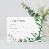 carte d'accueil de mariage du feuillage vert d'été (Debout devant)