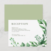 carte d'accueil de mariage du feuillage vert d'été (Devant / Derrière)