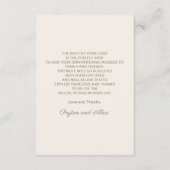 Carte d'accueil de mariage florale rose (Dos)