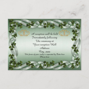 Carte d'accueil de mariage irlandais