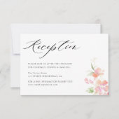 carte d'accueil de mariage rose floral gris (Devant)