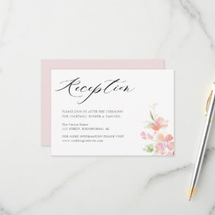 carte d'accueil de mariage rose floral gris