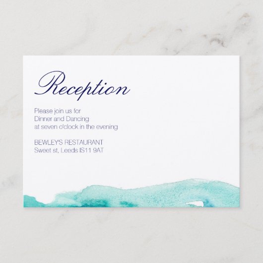 Carte d'accueil de mariage Turquoise turquoise (Devant)