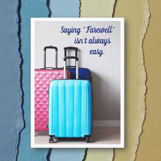 Carte d'accueil de message d'adieu