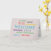 Carte d'accueil de plusieurs langues (Fleur jaune)