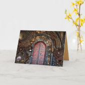 carte d'accueil de porte steampunk (Fleur jaune)